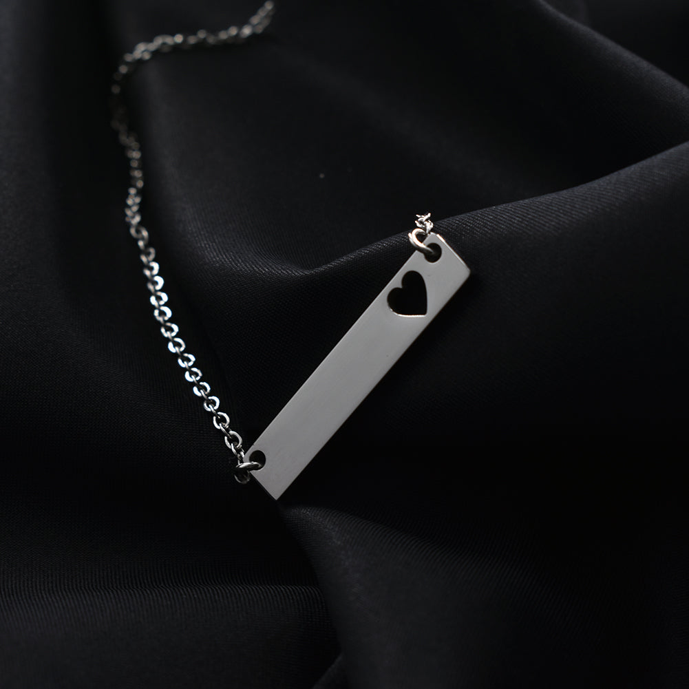 NEHZUS – collier de barre gravable pour femmes, collier avec nom personnalisé, cadeau d'anniversaire