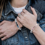 NEHZUS Bracelets de couple pour elle et lui en acier inoxydable assortis pour anniversaire