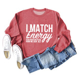 I Match Energy Damen-Sweatshirt mit Rundhalsausschnitt und langen Ärmeln
