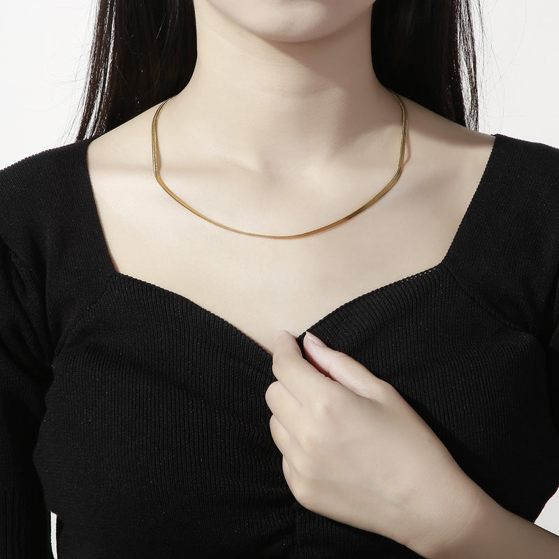Chain with chain titanium necklace snake bone chain for women