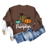 Hellp Pumpkin Pumpkin Halloween Letters Round Neck Large Size Long-sleeved Sweater Women