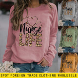 Sweat-shirt ample à manches longues et col rond pour femme, haut avec lettres, Nunse Life