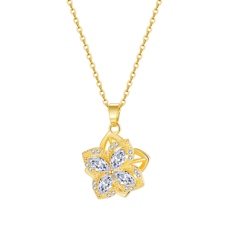 NEHZUS Hip-hop clavicule chaîne mode minimaliste à la mode nouvelle fleur zircone collier