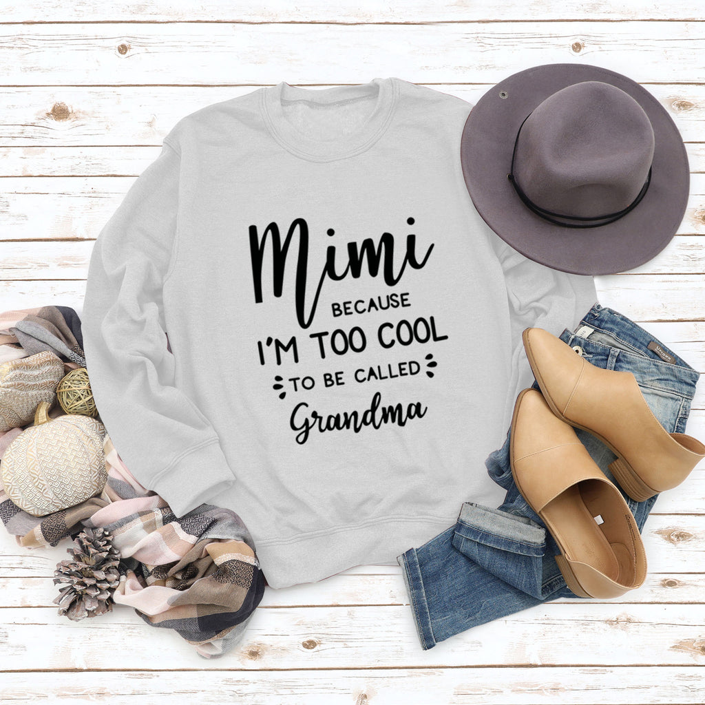 MIMI BECAUSE I'M Letter Fashion Damen Langarmshirt Rundhalspullover