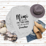 MIMI BECAUSE I'M Letter Fashion Damen Langarmshirt Rundhalspullover