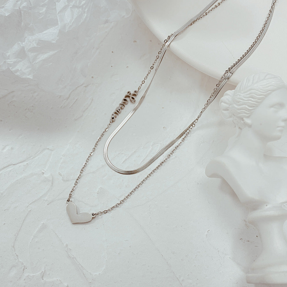 NEHZUS – pendentif d'amour classique et créatif, avec Double couche en acier inoxydable, nouveau collier pour dames