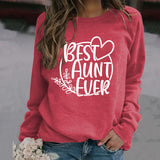 Sweat-shirt ample à manches longues et col rond pour femme, imprimé de grande taille, meilleure tante de tous les temps