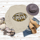 Mom Baseball Leopard Print Women's Bottomed Long Sleeve Loose Casual Sweater