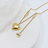 Simple and Versatile Personalised Love Chain Tassel Necklace In Titanium Steel