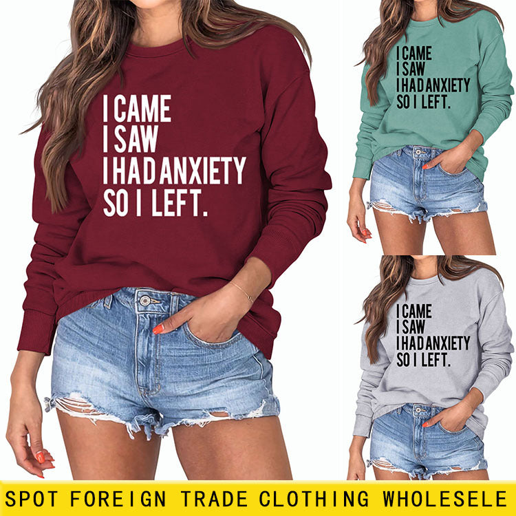 ICH KAM ICH SAH ICH HATTE Brief Lose Herbst und Winter Langarm Plus Größe Pullover Mädchen