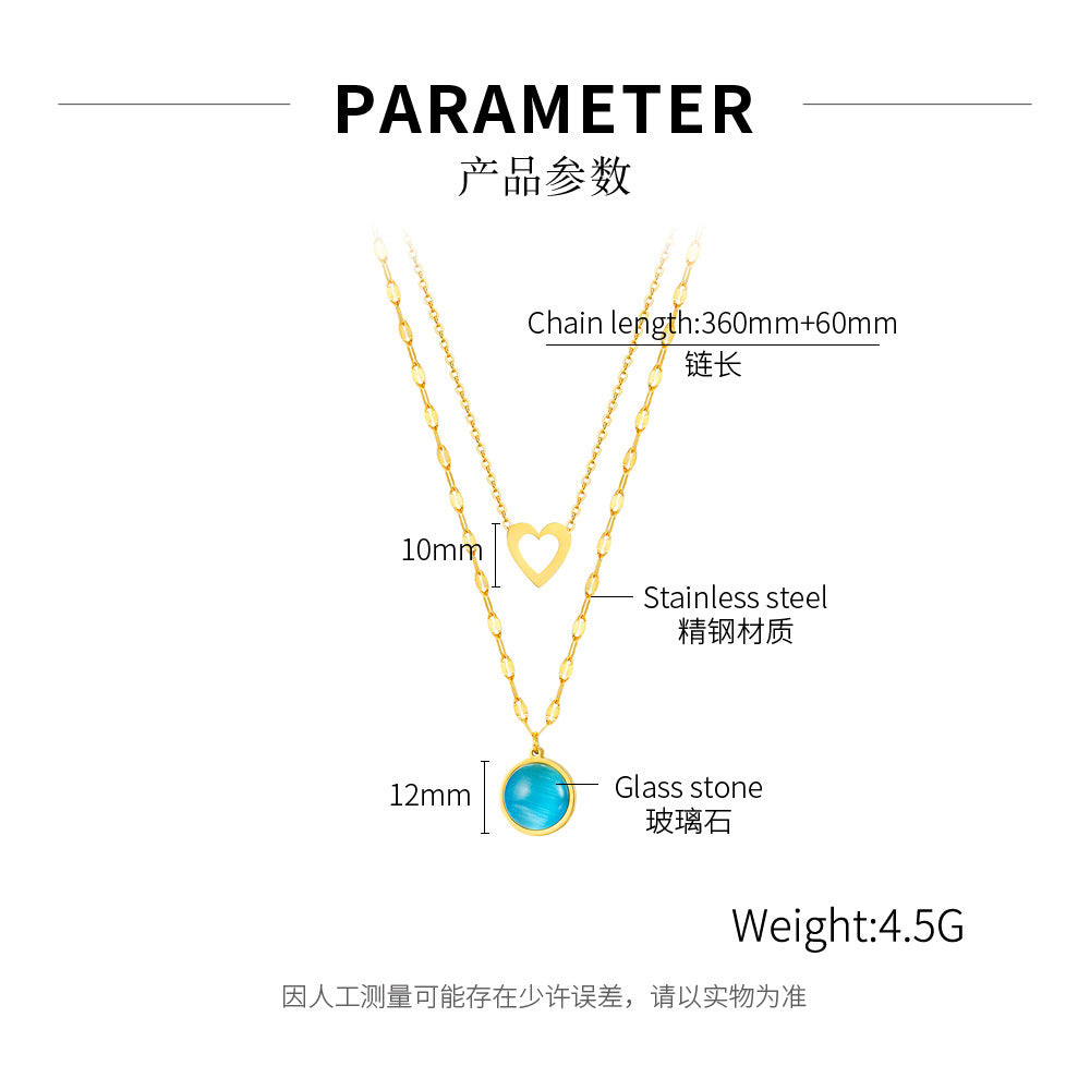 Collier multicouche en acier et titane pour femme, chaîne Vintage, pompon, centaines de cristaux, chaîne de clavicule, tendance