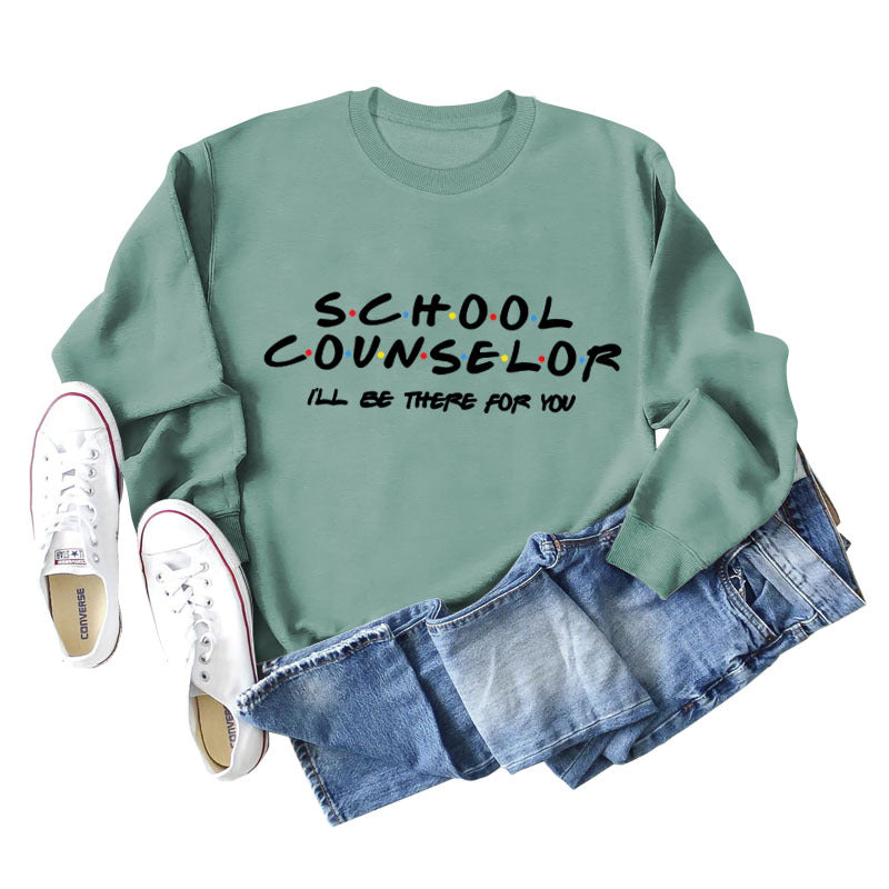 SCHOOL COUNTSELOR I'LL Autumn and Winter Bottoming Round Neck Long Sleeve Women's Sweater