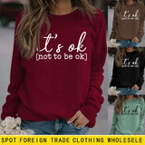 Es ist ok, nicht ok zu sein – Pullover mit Buchstaben-Aufdruck für Damen