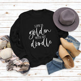 LIFE IS Golden Letter Print Sweatshirt