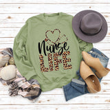 Sweat-shirt ample à manches longues et col rond pour femme, haut avec lettres, Nunse Life