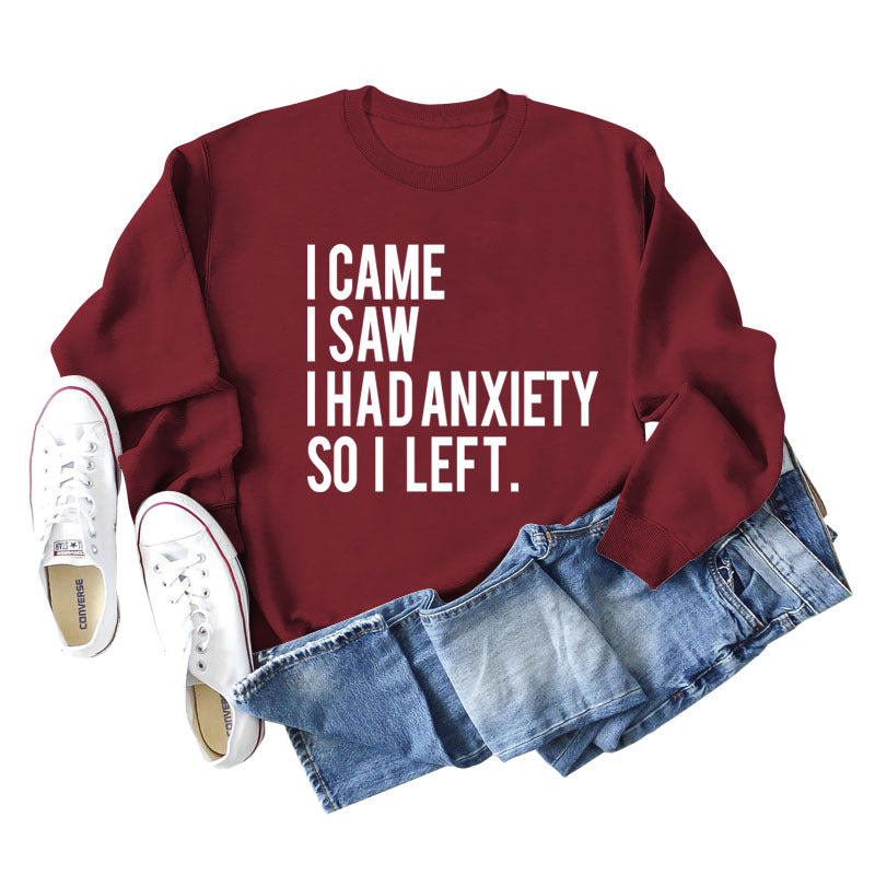 ICH KAM ICH SAH ICH HATTE Brief Lose Herbst und Winter Langarm Plus Größe Pullover Mädchen