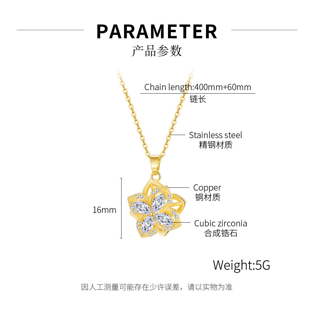 NEHZUS Hip-hop clavicule chaîne mode minimaliste à la mode nouvelle fleur zircone collier