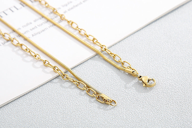 Collier pendentif clé et serrure, bijoux en acier inoxydable pour femmes