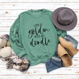 LIFE IS Golden Letter Print Sweatshirt