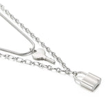 Collier pendentif clé et serrure, bijoux en acier inoxydable pour femmes