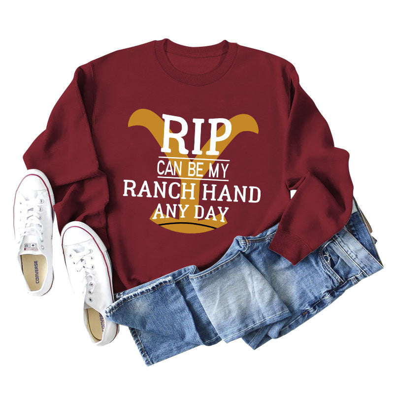 RIP CAN BE MY RANCH HAND Bottoming Long Sleeve Sweater Girl