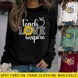 Coach Love Inspire Sonnenblumen-Buchstabendruck, langärmeliges Rundhals-Sweatshirt für Damen