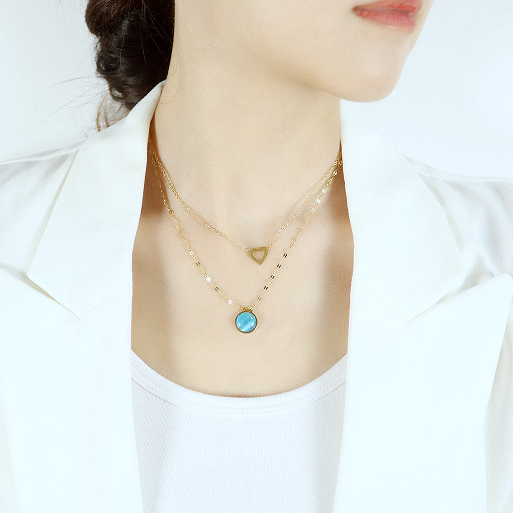 Collier multicouche en acier et titane pour femme, chaîne Vintage, pompon, centaines de cristaux, chaîne de clavicule, tendance