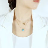 Collier multicouche en acier et titane pour femme, chaîne Vintage, pompon, centaines de cristaux, chaîne de clavicule, tendance