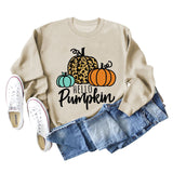 Hellp Pumpkin Pumpkin Halloween Letters Round Neck Large Size Long-sleeved Sweater Women