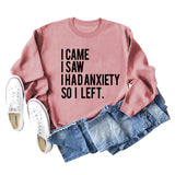 ICH KAM ICH SAH ICH HATTE Brief Lose Herbst und Winter Langarm Plus Größe Pullover Mädchen