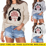 Not Today Vecna Loose Women's Sweater Long Sleeved Shirt