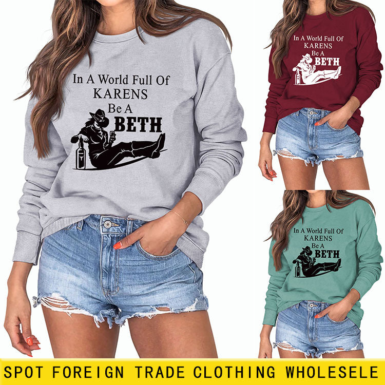 In einer Welt voller Karens Herbst und Winter Bottoming Langarm Pullover