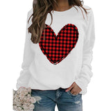 Pull à carreaux imprimé amour pour femme, pour la Saint-Valentin, automne et hiver