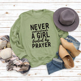 NEVER UNDERESTIMATE A GIRL Letters Fashion Round Neck Loose Long-sleeved Sweater
