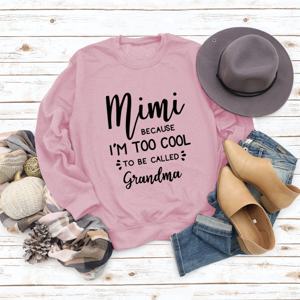 MIMI BECAUSE I'M Letter Fashion Damen Langarmshirt Rundhalspullover