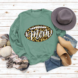 Mom Baseball Leopard Print Women's Bottomed Long Sleeve Loose Casual Sweater