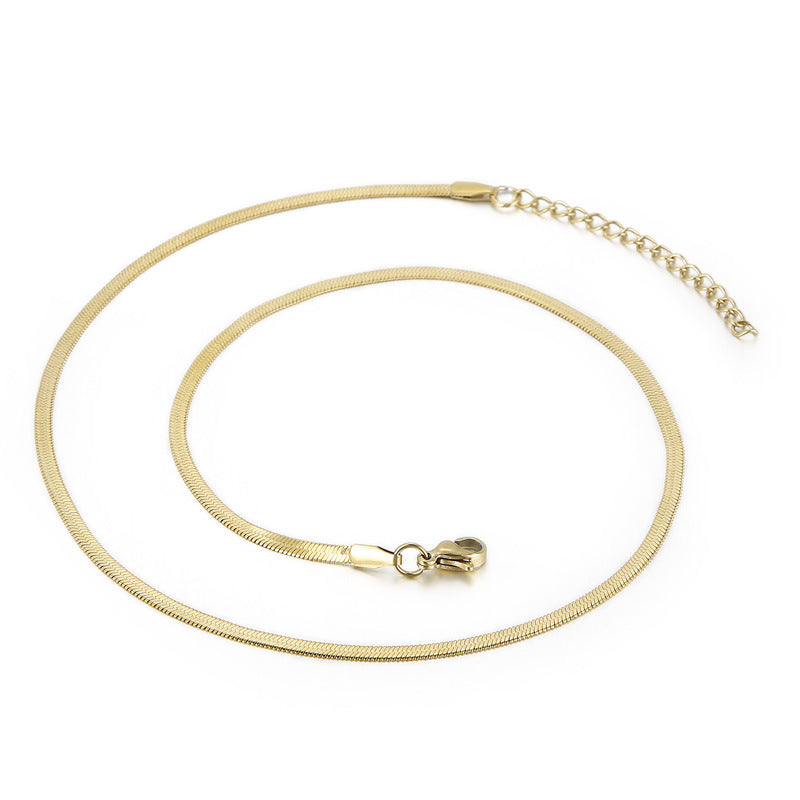 Chain with chain titanium necklace snake bone chain for women