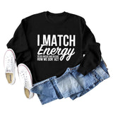 I Match Energy Damen-Sweatshirt mit Rundhalsausschnitt und langen Ärmeln