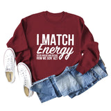 I Match Energy Damen-Sweatshirt mit Rundhalsausschnitt und langen Ärmeln