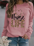 Sweat-shirt ample à manches longues et col rond pour femme, haut avec lettres, Nunse Life