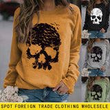 Round Neck Tops Long Sleeve Print Loose Letter Splicing Sweatshirt
