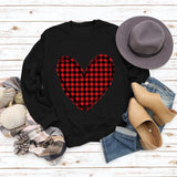 Pull à carreaux imprimé amour pour femme, pour la Saint-Valentin, automne et hiver