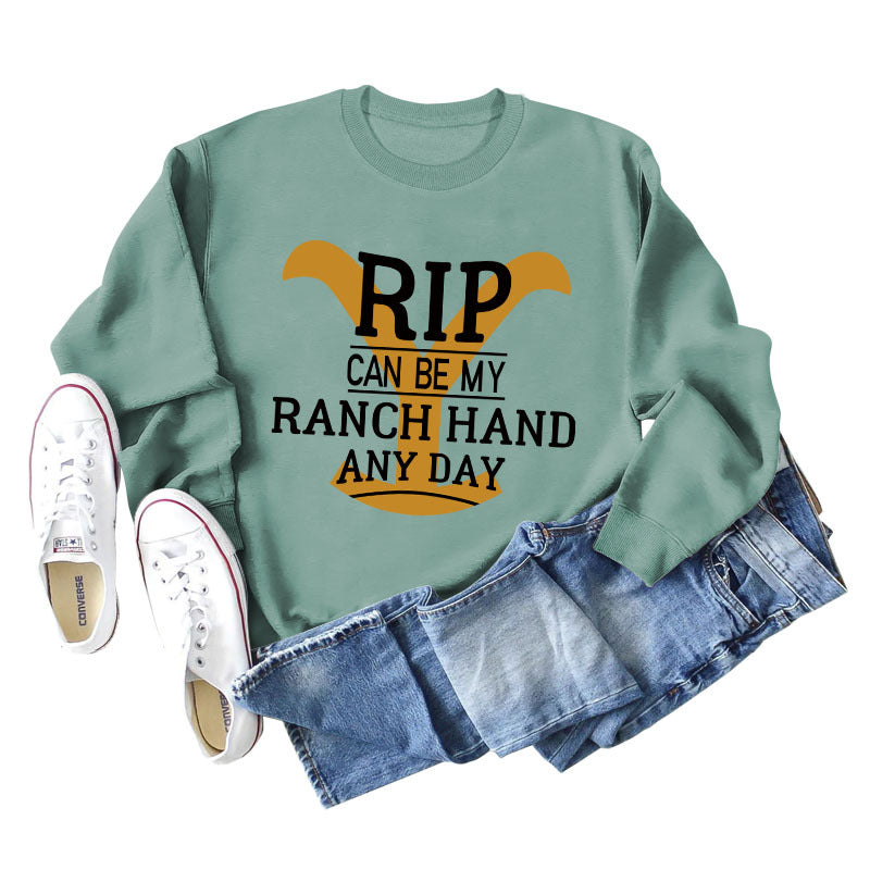RIP CAN BE MY RANCH HAND Bottoming Long Sleeve Sweater Girl