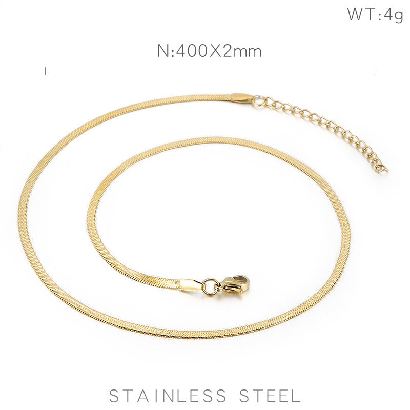 Chain with chain titanium necklace snake bone chain for women