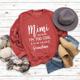 MIMI BECAUSE I'M Letter Fashion Damen Langarmshirt Rundhalspullover