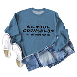 SCHOOL COUNTSELOR I'LL Autumn and Winter Bottoming Round Neck Long Sleeve Women's Sweater