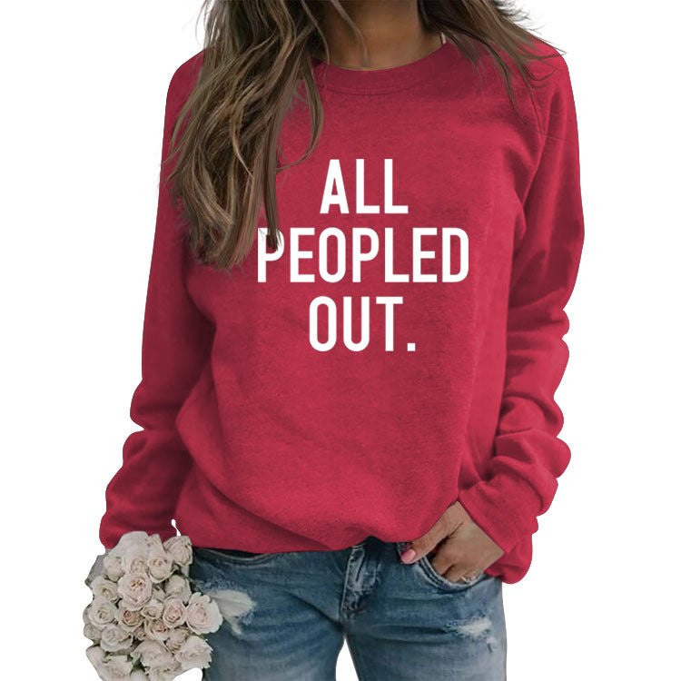 ALL PEOPLED OUT Modisches, lockeres, übergroßes Sweatshirt mit Rundhalsausschnitt und langen Ärmeln