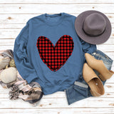 Pull à carreaux imprimé amour pour femme, pour la Saint-Valentin, automne et hiver
