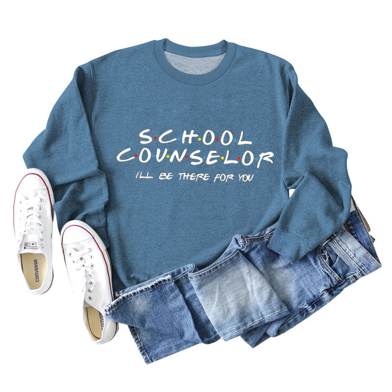 SCHOOL COUNTSELOR I'LL Autumn and Winter Bottoming Round Neck Long Sleeve Women's Sweater