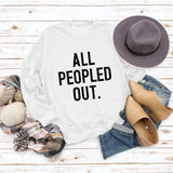 ALL PEOPLED OUT Modisches, lockeres, übergroßes Sweatshirt mit Rundhalsausschnitt und langen Ärmeln